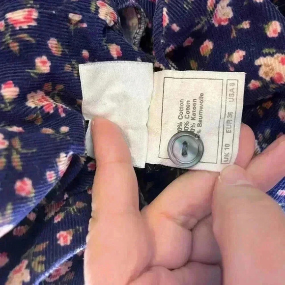 Purple Floral Corduroy Dress - Picture 7 of 15